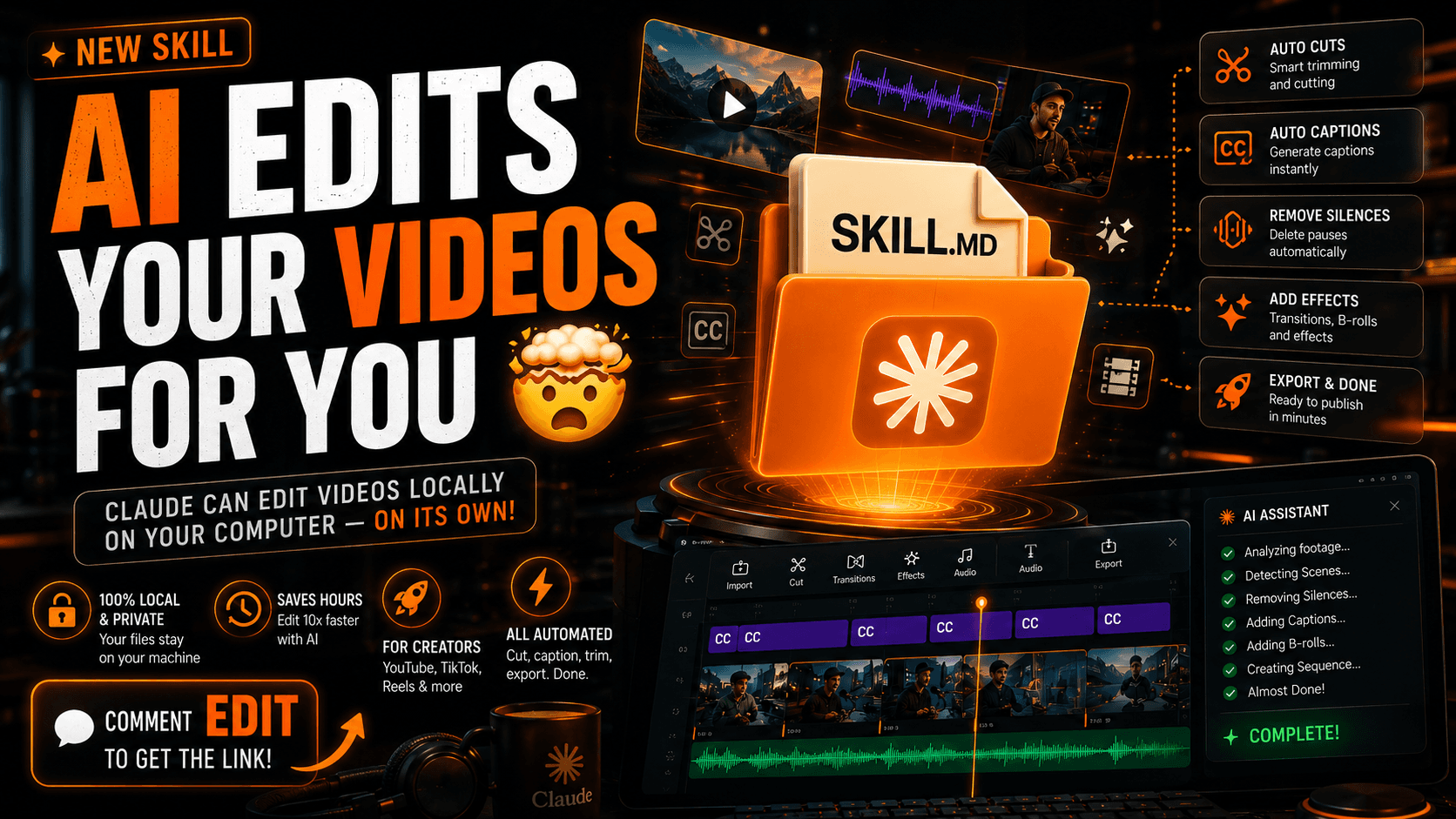 Claude Editing Skill | Free Local AI Video Editing Workflow — image 1 of 1